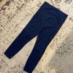 Fabletics maternity leggings blue navy size medium pockets